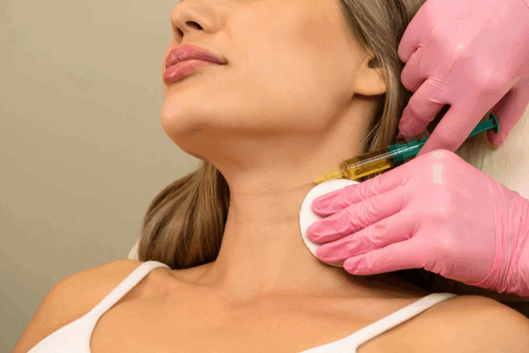 cosmetic injection horizontal neck lines treatment